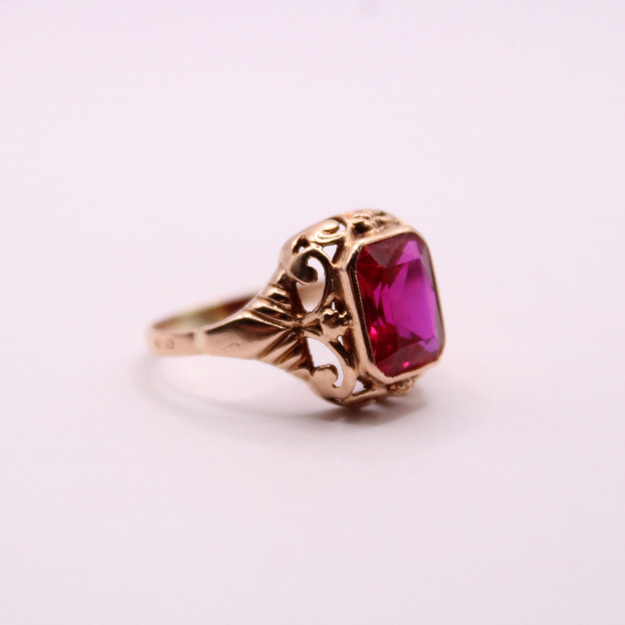 Decorated Ruby Statement Ring