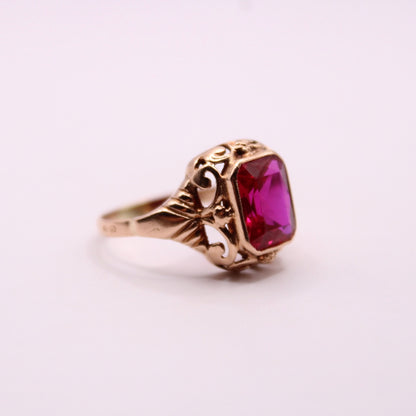 Decorated Ruby Statement Ring