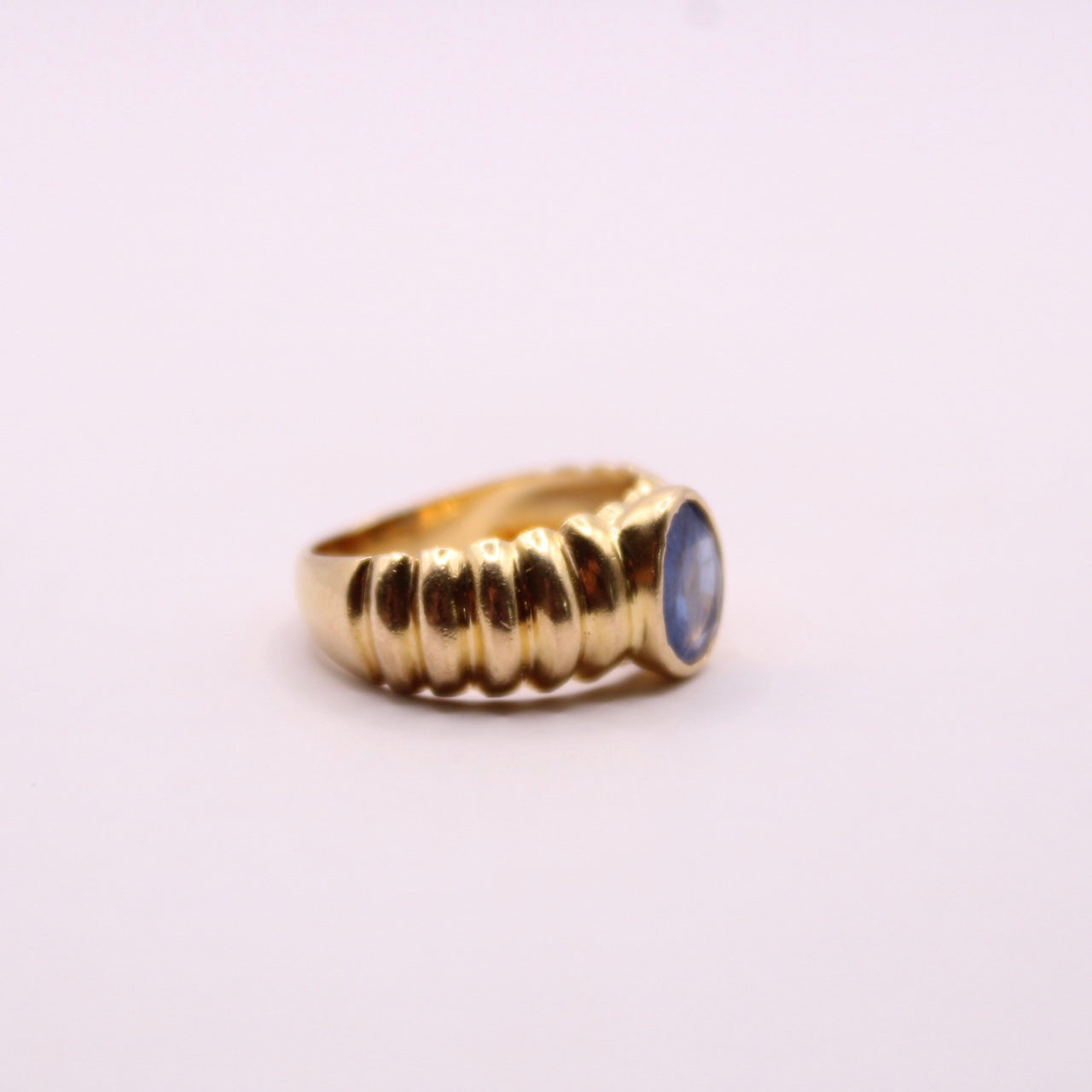 Heavy Sapphire Band Ring