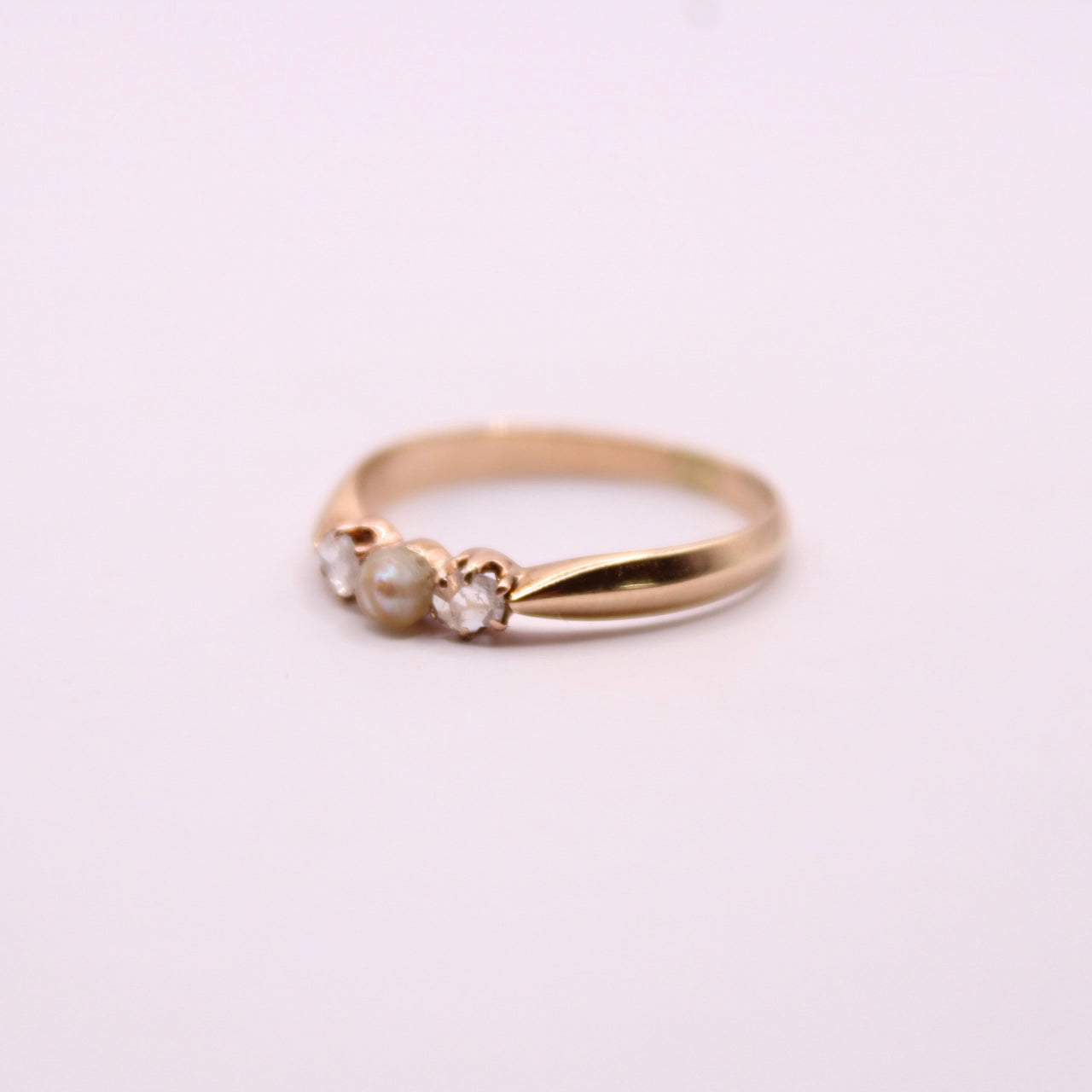 Freshwater Pearl & Diamond Trilogy Ring
