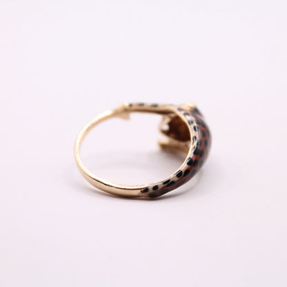 Enamel Leopard Wrap Ring