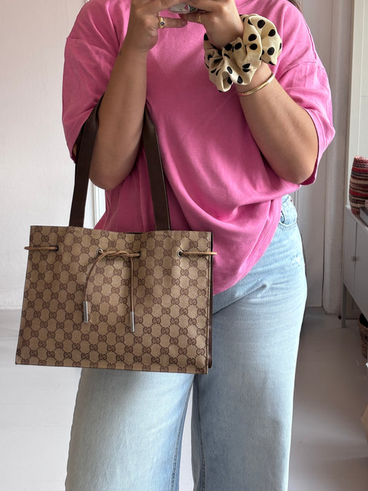 Gucci GG Canvas Drawstring Bag