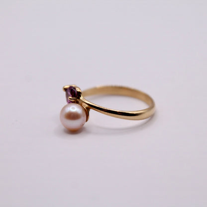 Pearl & Amethyst Heart Ring