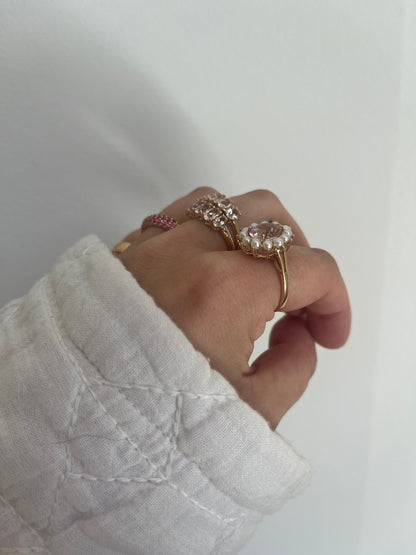 Pearl & Kunzite Statement Ring