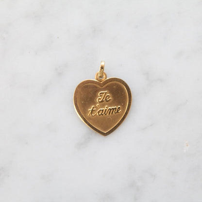 Je t'Aime Heart Charm