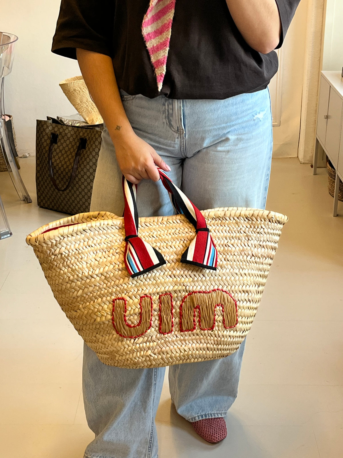 Miu Miu Raffia Hand Bag