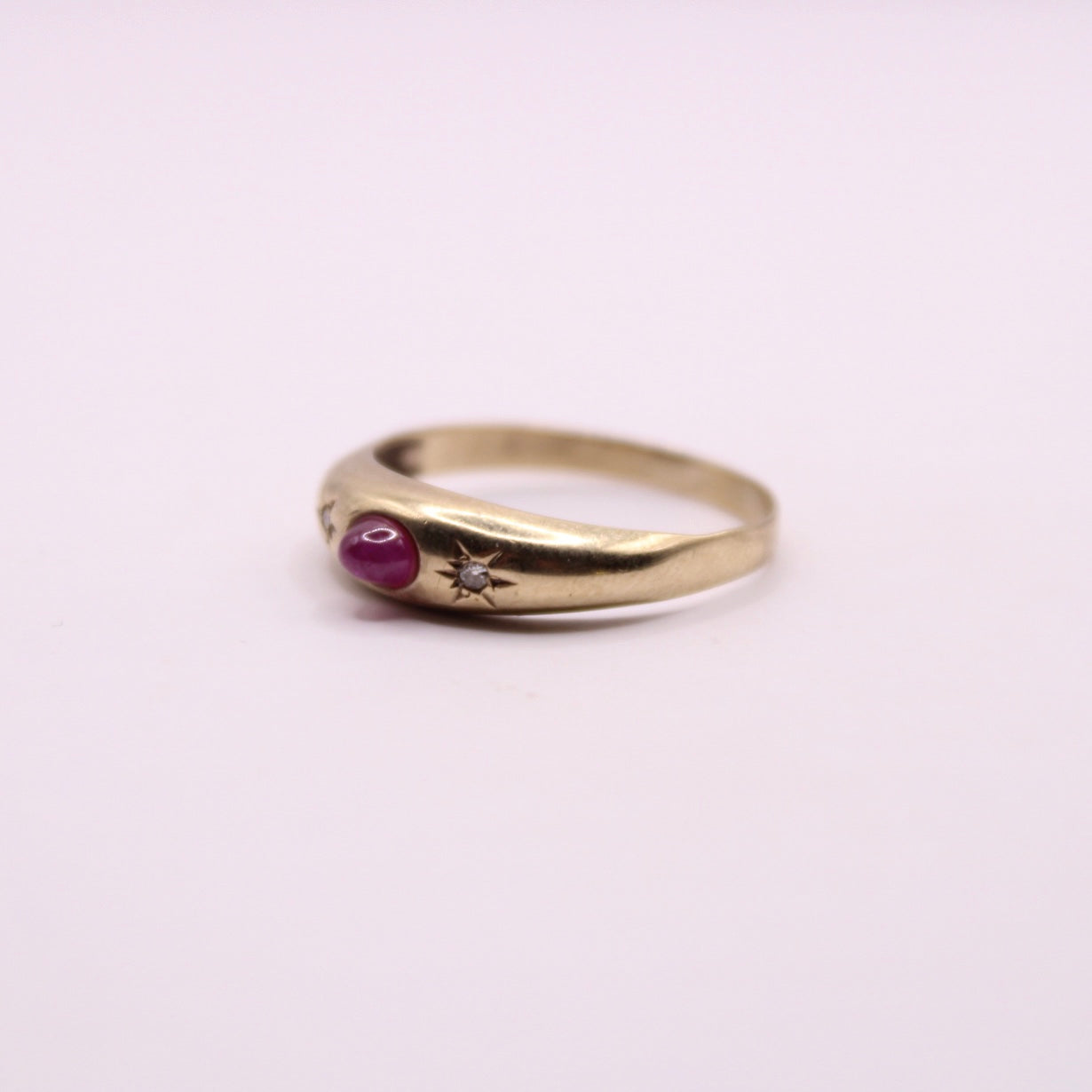 Ruby & Diamond Star Band Ring
