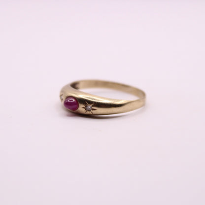 Ruby & Diamond Star Band Ring