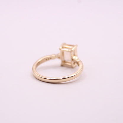 Morganite & White Zircon Ring