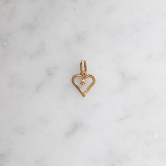 Tiny Diamond Heart Charm