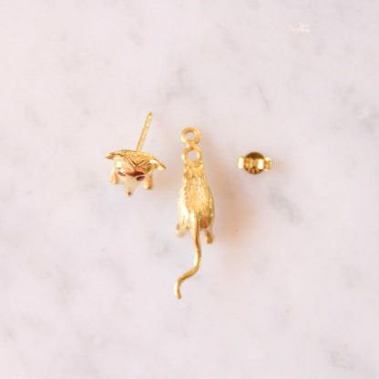 Single Solid Mouse Earring