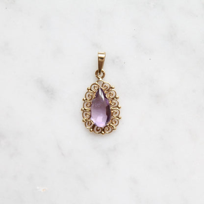 Cabochon Amethyst Drop Pendant