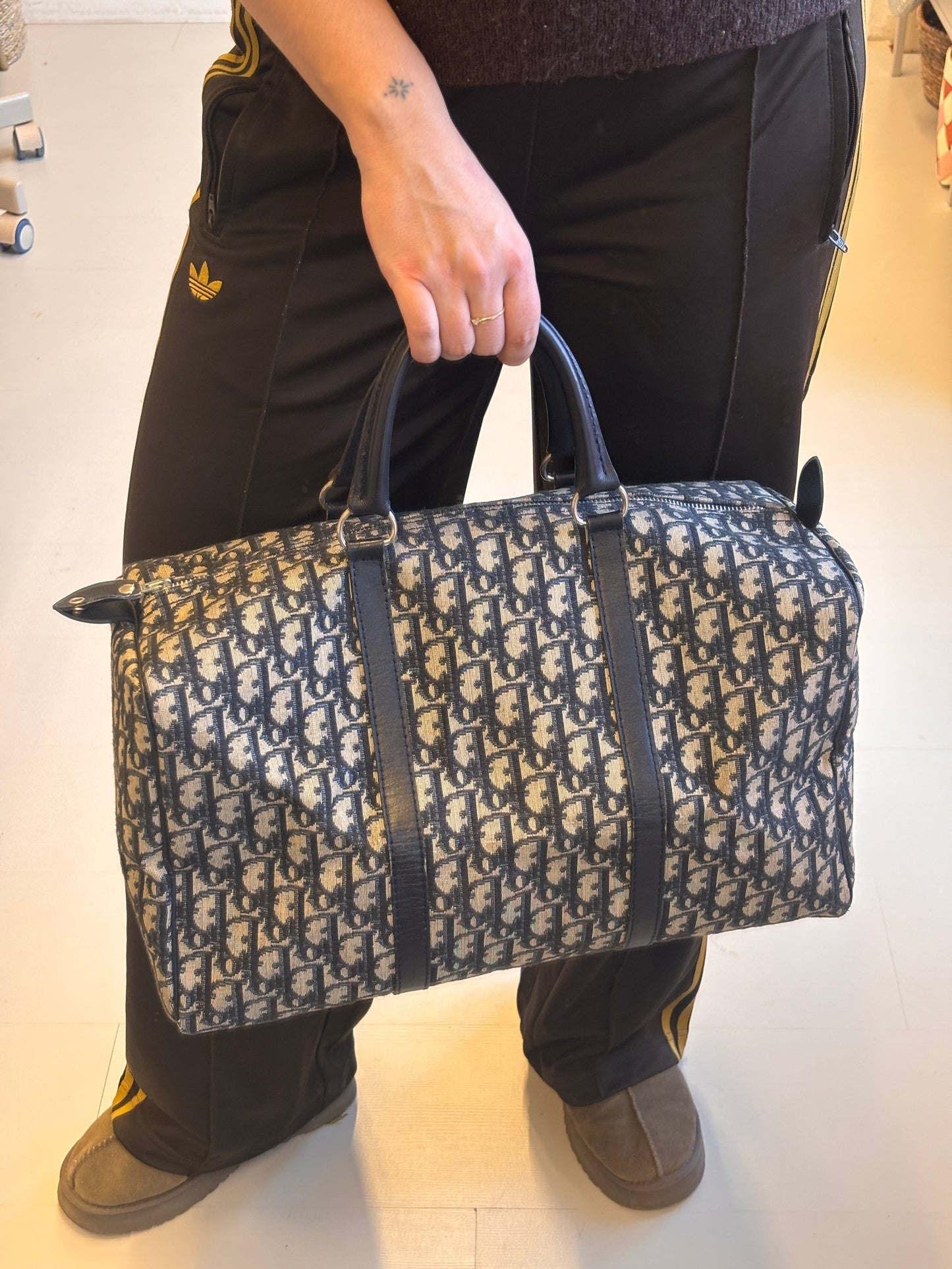 Christian Dior Trotter Canvas Boston Bag