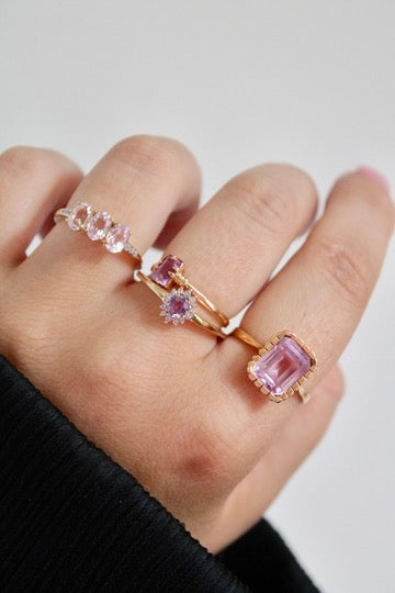 Kunzite Trilogy Ring