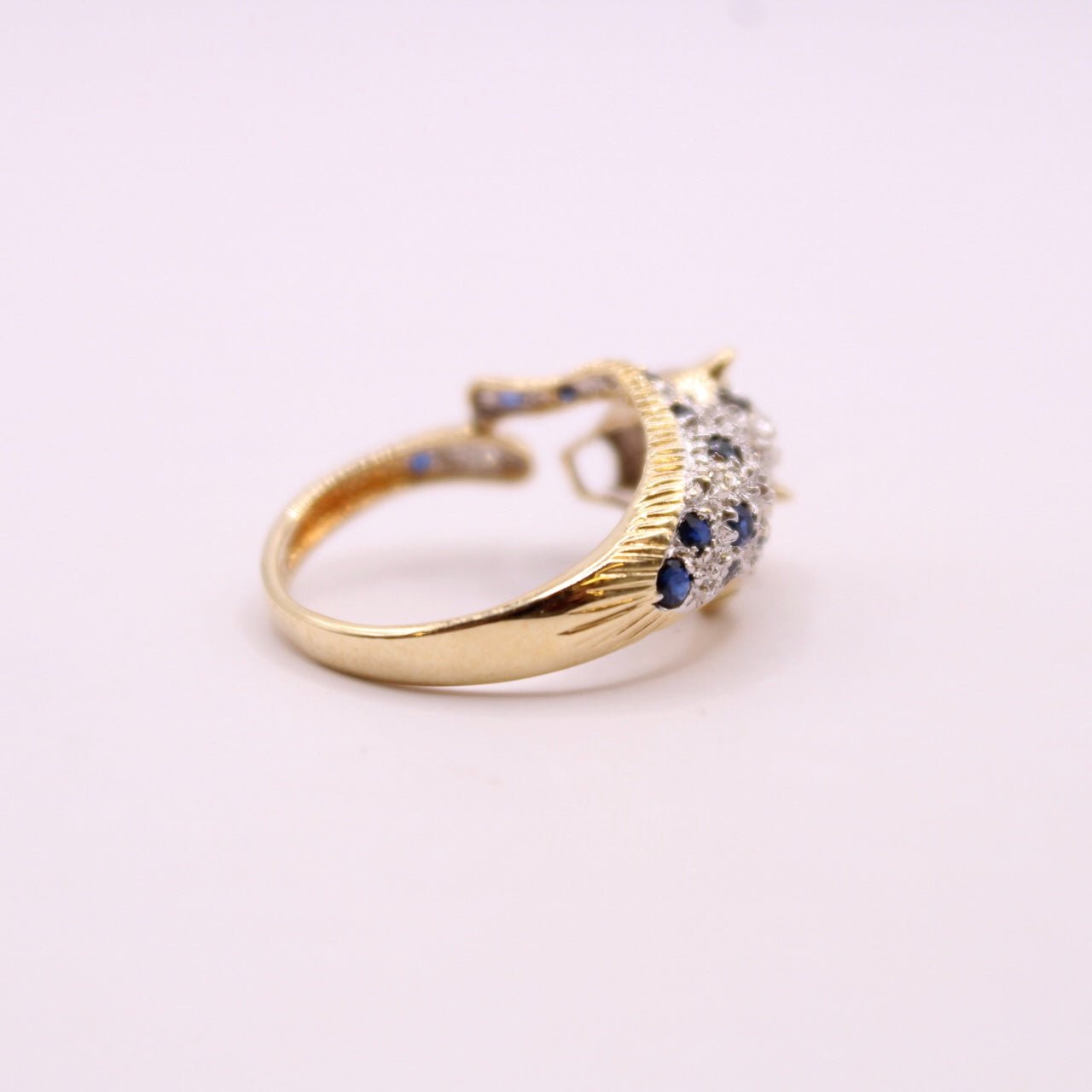 Sapphire, Diamond & Emerald Leopard Ring
