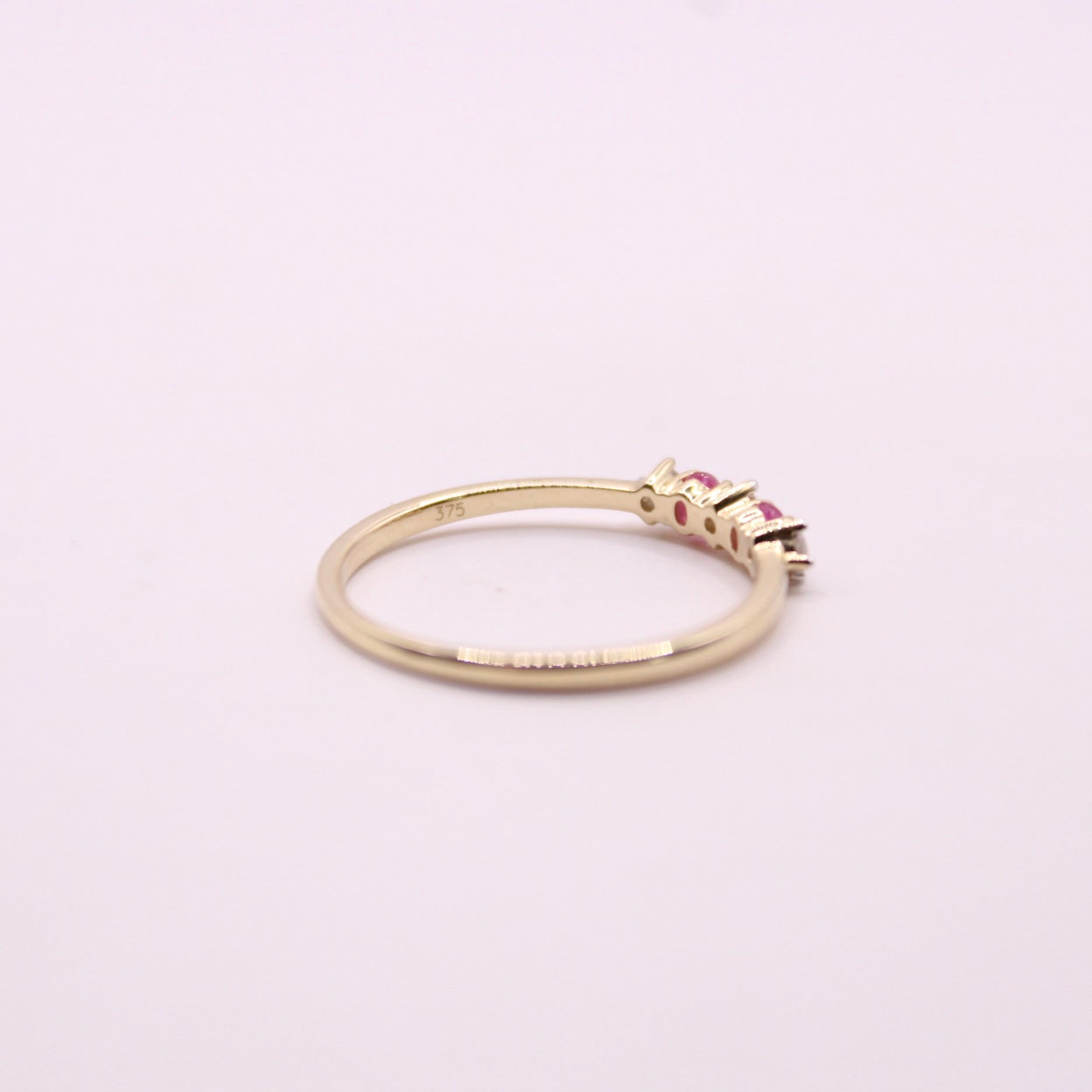 Cabochon Ruby & Canadian Diamond Row Ring
