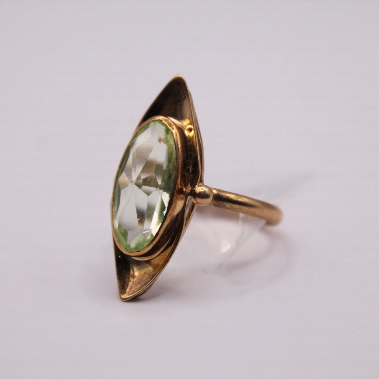 Oval Lime Green Spinel Ring