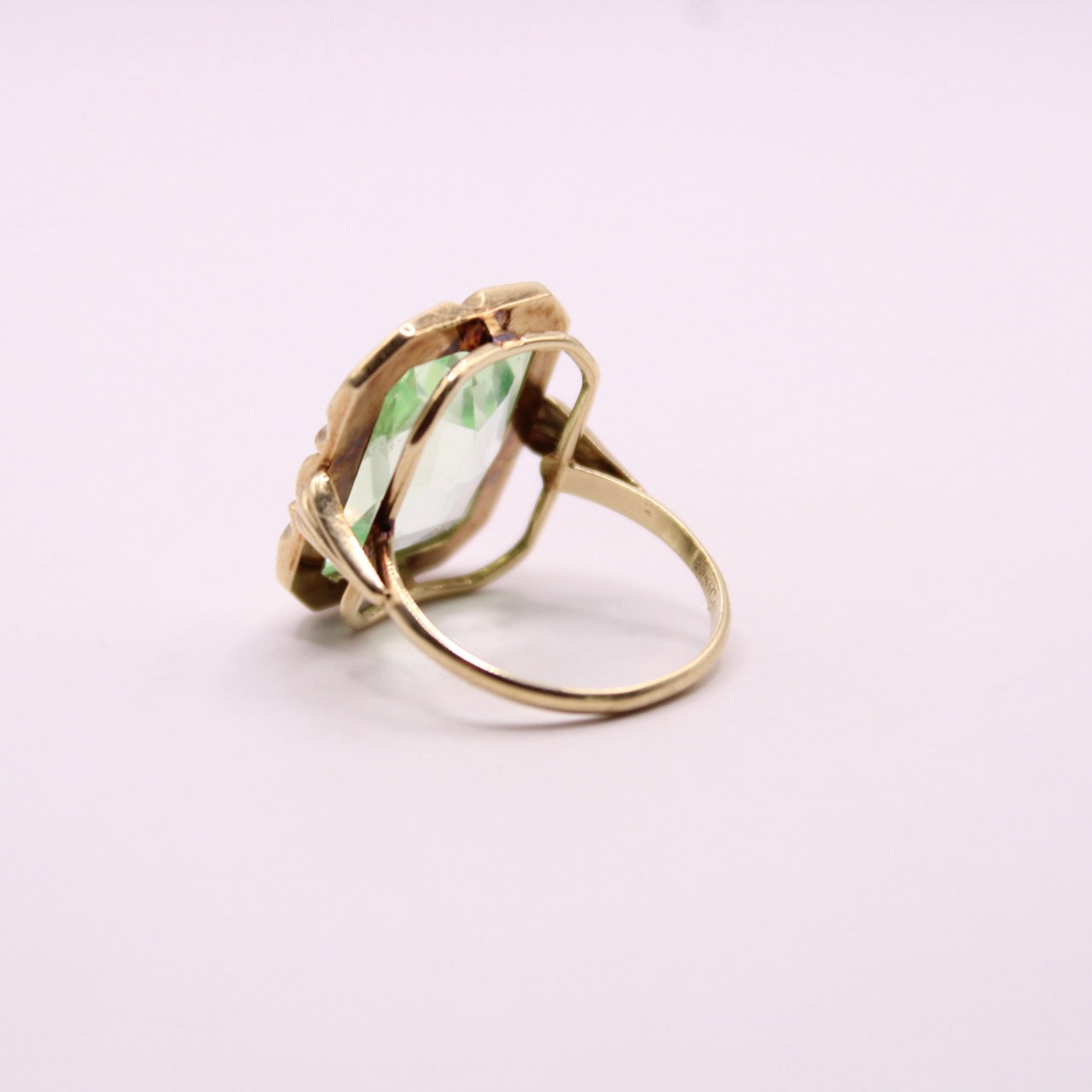Lime Spinel Statement Ring