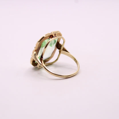 Lime Spinel Statement Ring