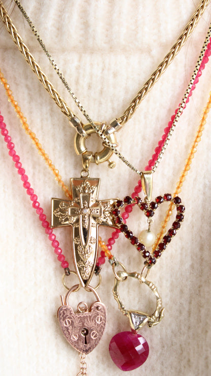 Ruby & Diamond Heart Pendant