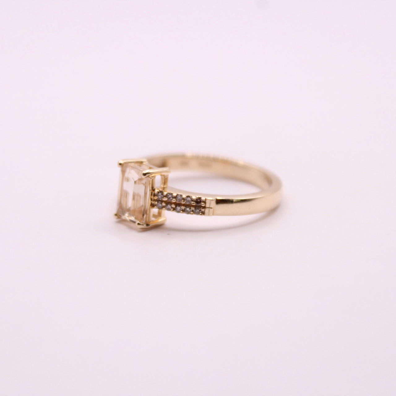 Morganite & Champagne Diamond Ring