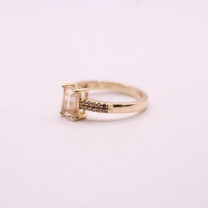 Morganite & Champagne Diamond Ring