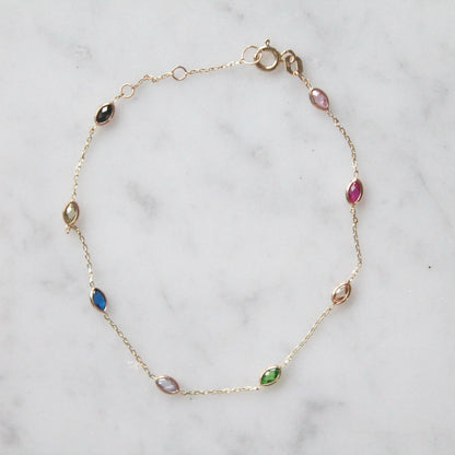 Multi Colour Gem Bracelet