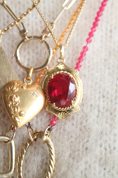 Pearl & Rose Heart Charm