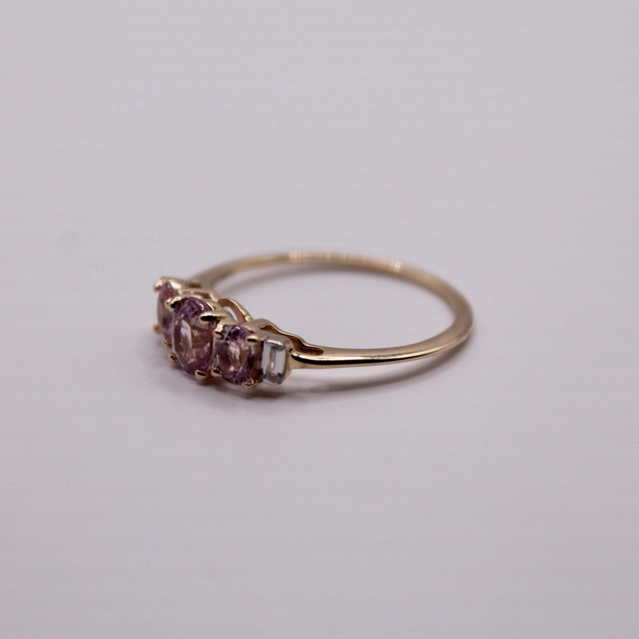 Pink Sapphire Trilogy Ring