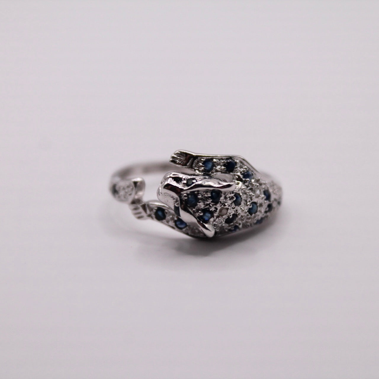 Sapphire & Diamond Panther Wrap Ring