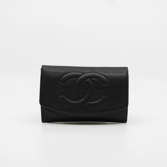 Chanel COCO Mark Grained Calf Skin Wallet