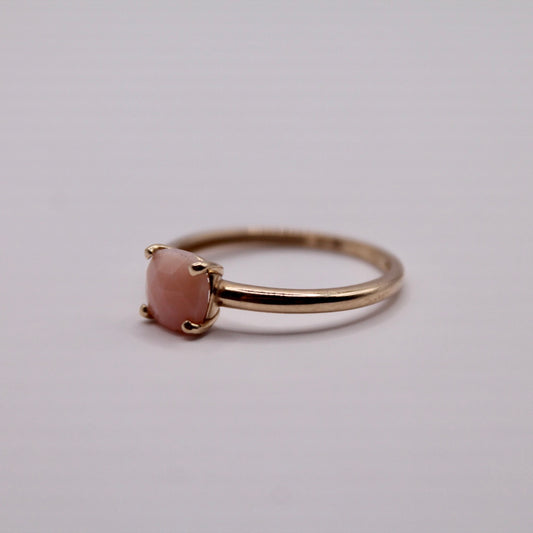 Pink Opal Solitaire Ring