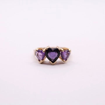 Amethyst Heart Trilogy Ring