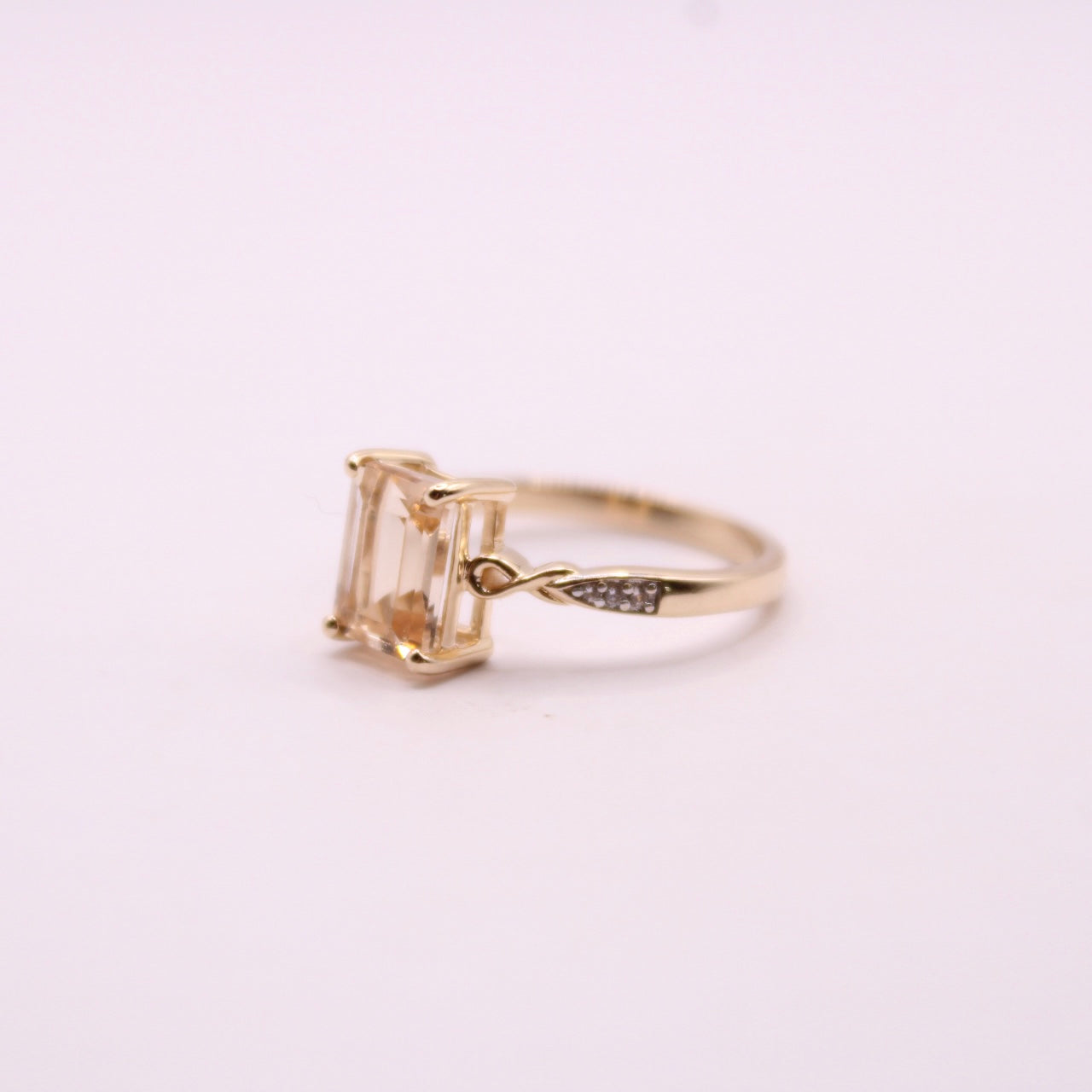 Morganite & White Zircon Ring