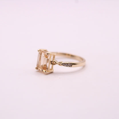 Morganite & White Zircon Ring