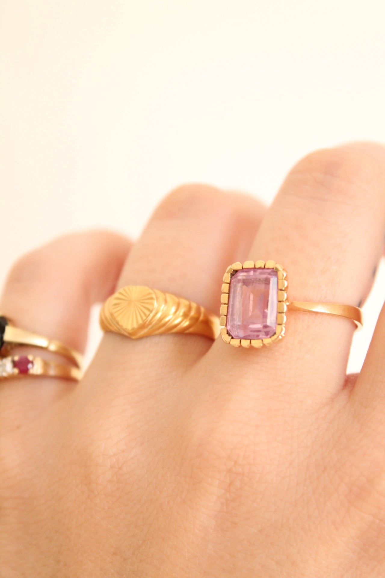 Pink Sapphire Cushion Ring