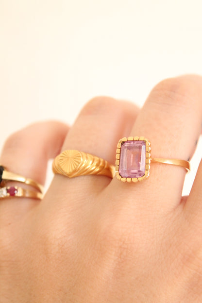 Pink Sapphire Cushion Ring