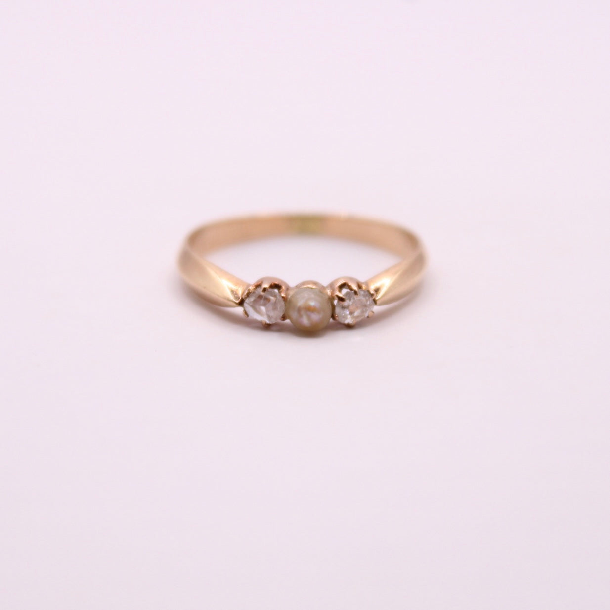 Freshwater Pearl & Diamond Trilogy Ring