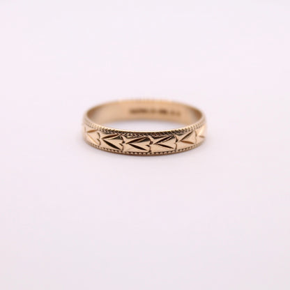 Engraved Hearts Band Ring