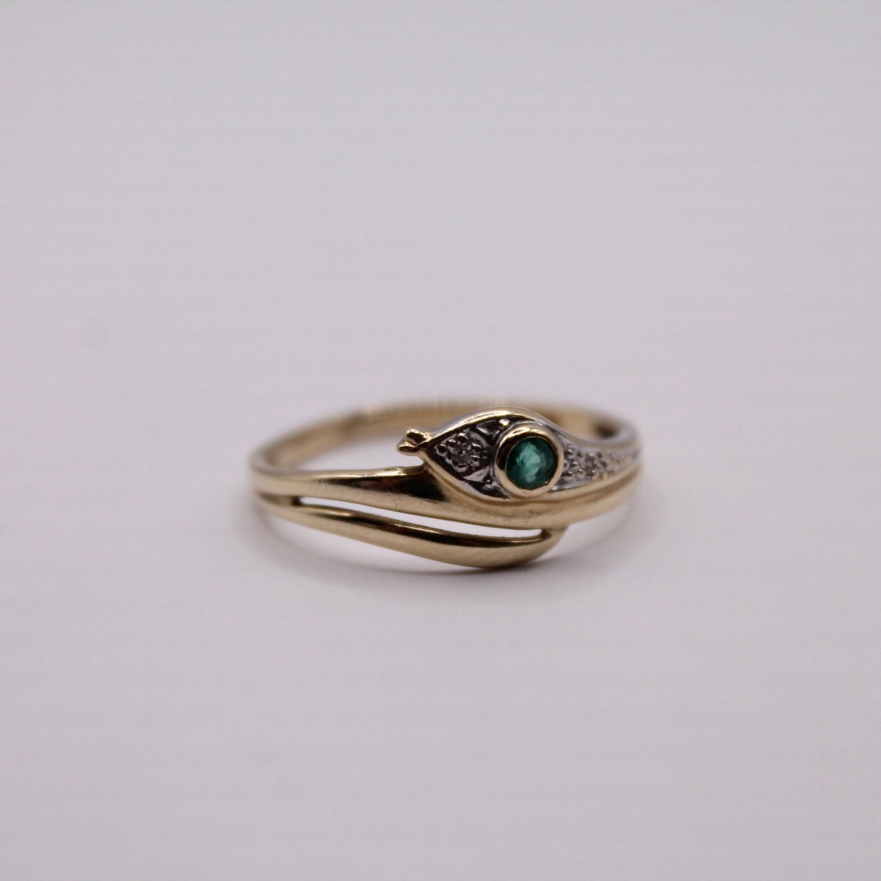 Emerald & Diamond Snake Ring