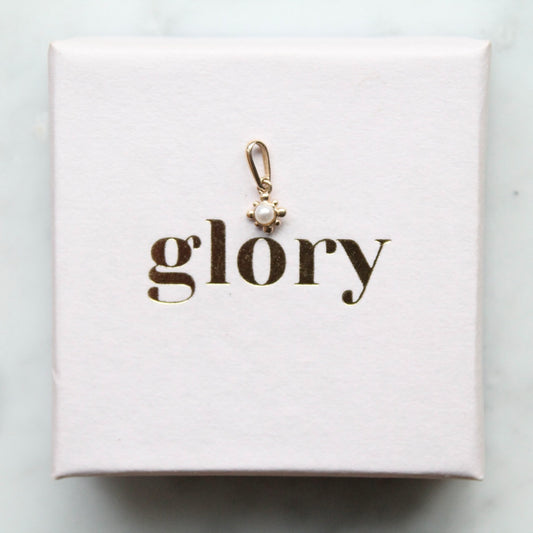Tiny Pearl Flower Charm