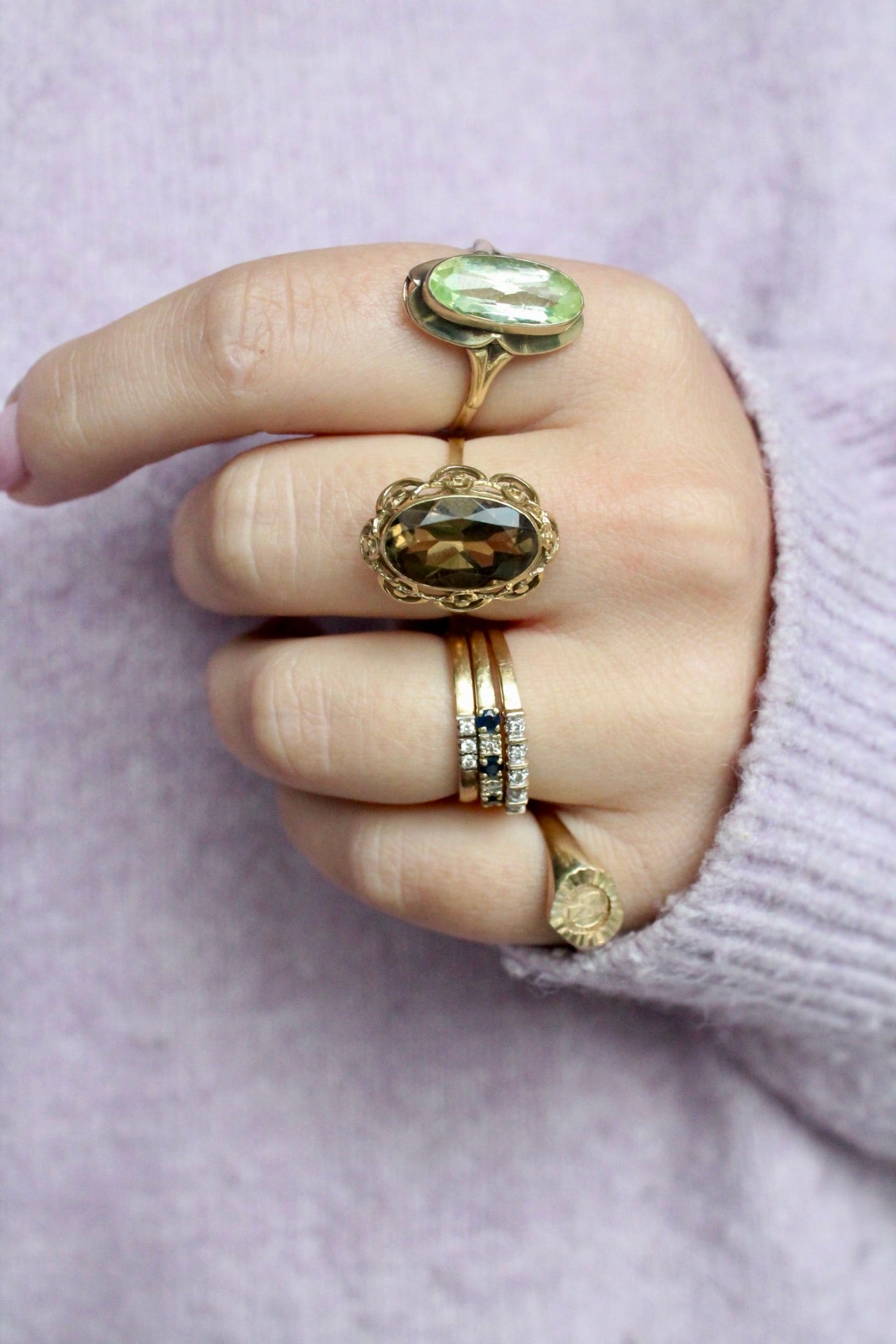 Smoky Quartz Ornate Ring