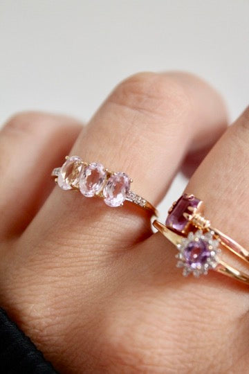 Kunzite Trilogy Ring