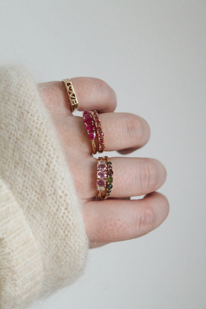 Pink Tourmaline Row Ring