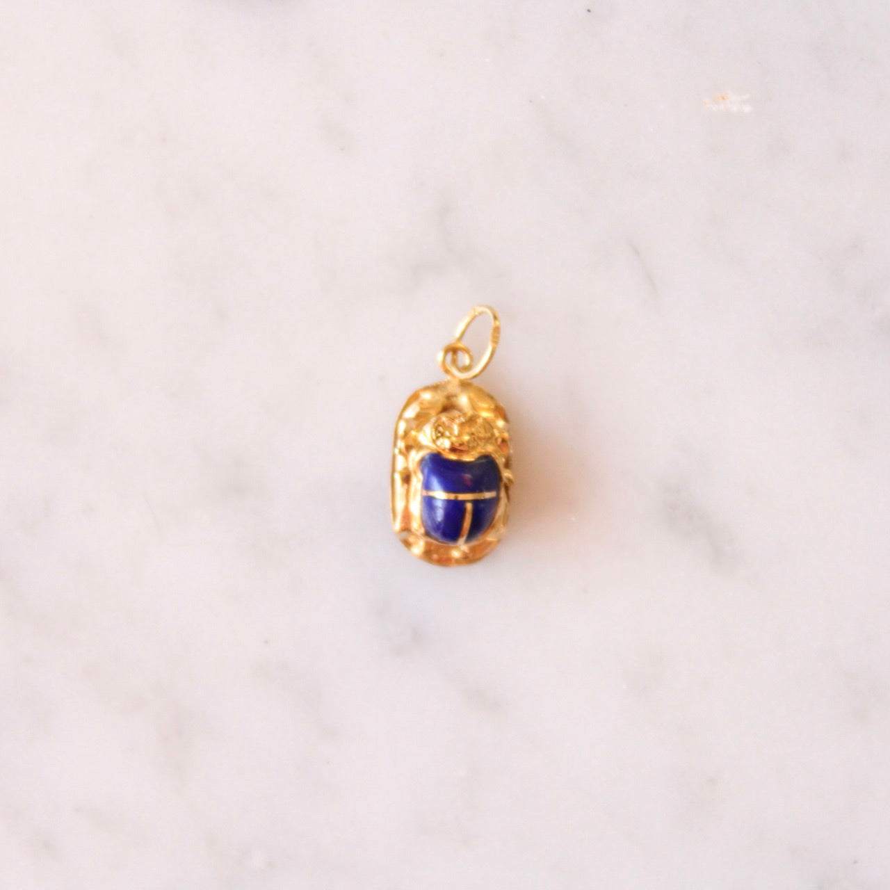 Lapis Scarab Charm
