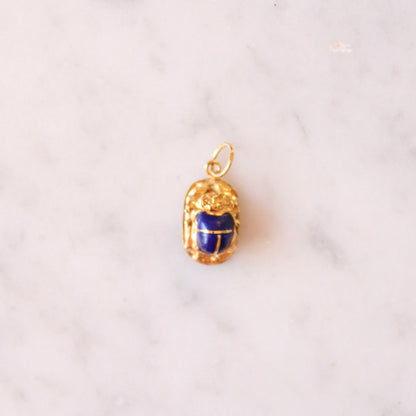 Lapis Scarab Charm