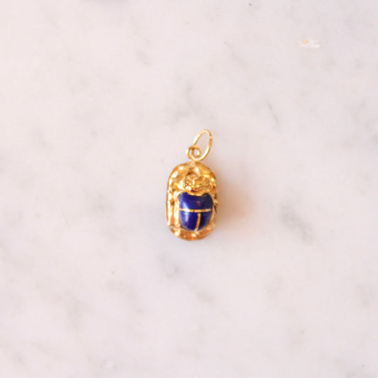 Lapis Scarab Charm