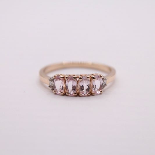 Pink Topaz Row Ring