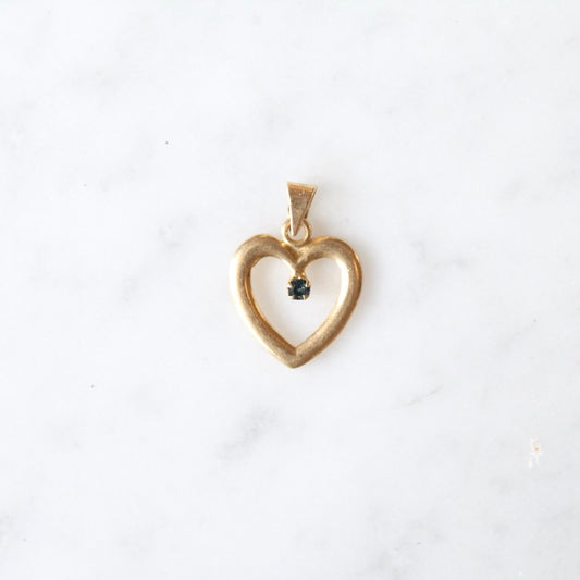 Sapphire Heart Charm