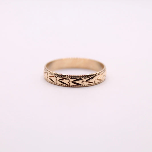 Engraved Hearts Band Ring